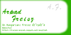 arpad freisz business card